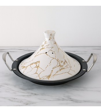 Tajine marocain blanc et or – Royal Marbre | PTM Décoration