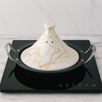 Tajine marocain blanc et or – Royal Marbre | PTM Décoration
