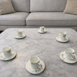 NerraMarble – Set Espresso 6 Tasses & 6 Sous-tasses